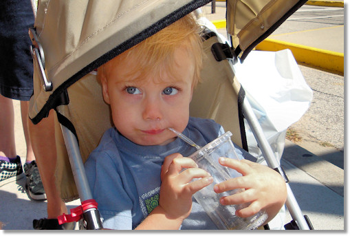 Little Guy Waits for Pronto Pups