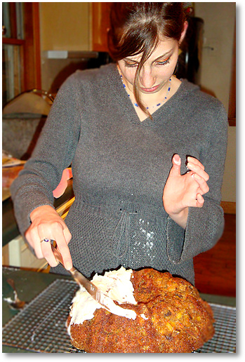 Frosting the Carrot Cake