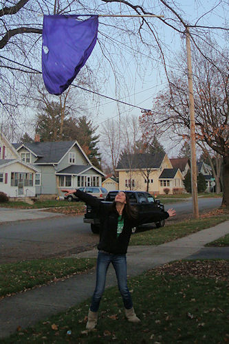 Angel Face Tossing Flag