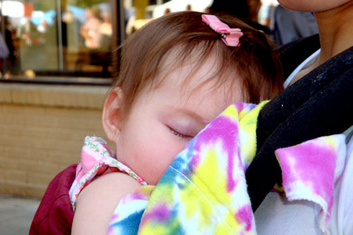 Babywearing - Peanut Sleeping in Ergo