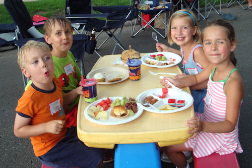 Block Party Kids Eating