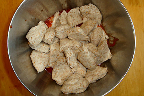 Bubble Up Pizza Recipe - Mix Sauce and Biscuits