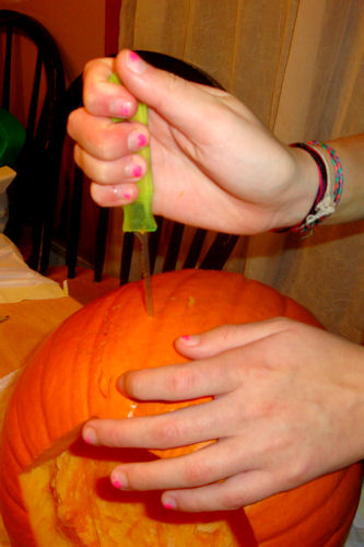 Carving Pumpkins 2010 - Angel Face Cuts