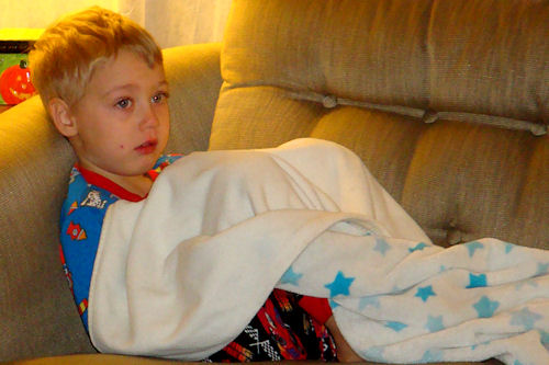 Carving Pumpkins 2010 - Little Guy on Couch