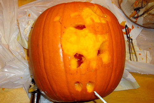 Carving Pumpkins 2010 - Angel Face's Cow
