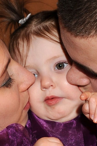 Flower Girl Peanut Squisy-Face Kiss Close-up