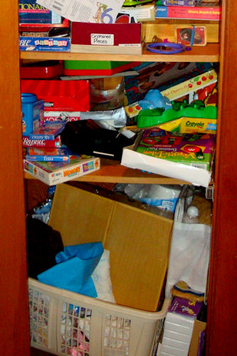 Organize - Game Closet Before