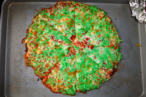 Green Pizza, Cooked