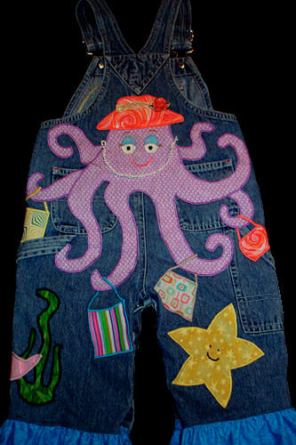 Mermaid Appliqué - Overalls Back