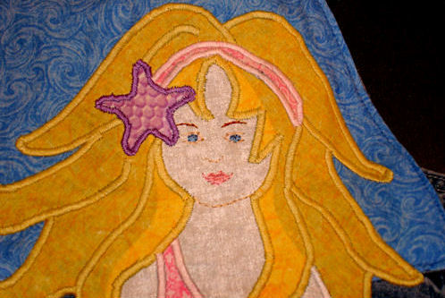 Mermaid Appliqué - Mermaid Face Detail