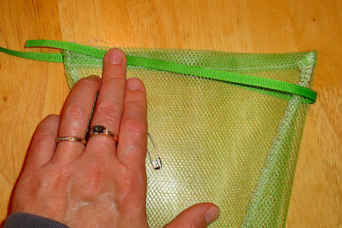 Make Mesh Produce Bags - Measure Ribbon