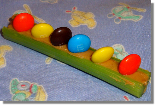 M&Ms on a Log