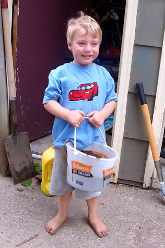 Raised Garden - And Carries his Bucket