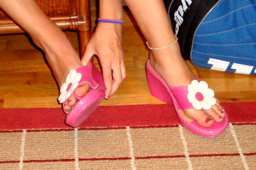 Clothes Swap - Pink Flower Sandals