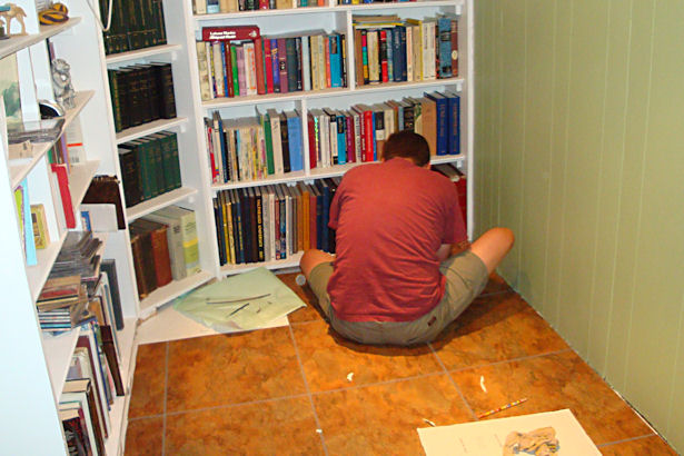 Teacher Laying Tile