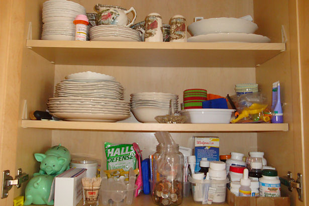 Grandma's Dishes Cupboard