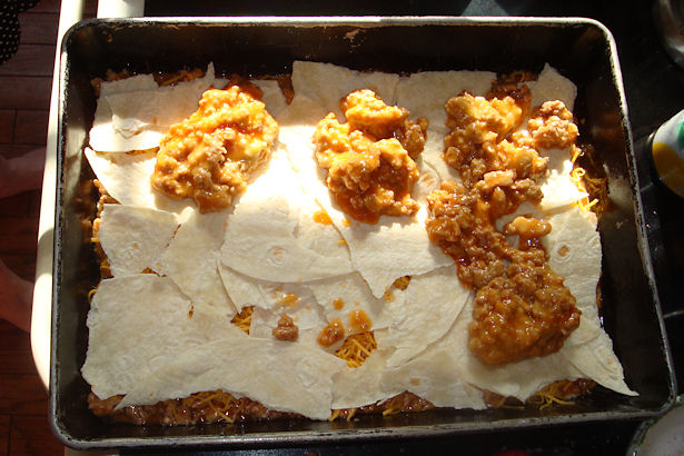 Enchilada Casserole Recipe - Refried Beans