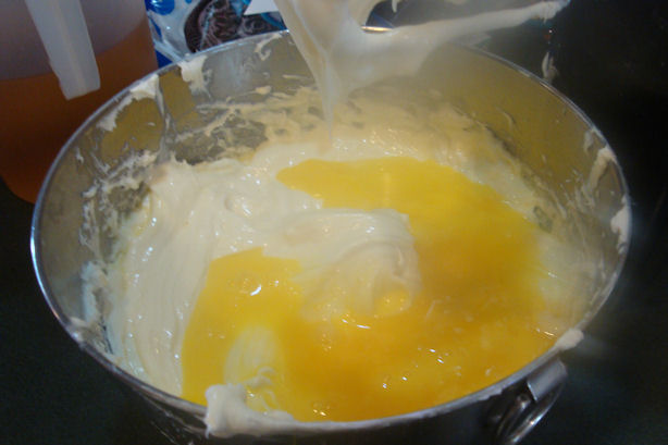 Oreo Cheesecake Cupcake Recipe - Adding Eggs 
