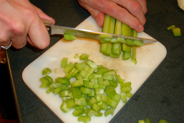 Sausage Apple Stuffing - Celery!
