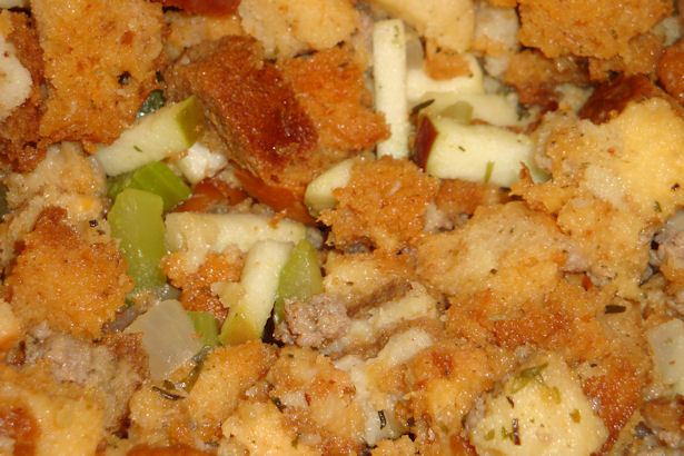 Sausage Apple Stuffing - Done!