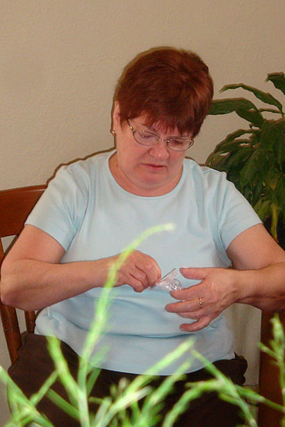 Wedding Flowers - Mom Making Bows