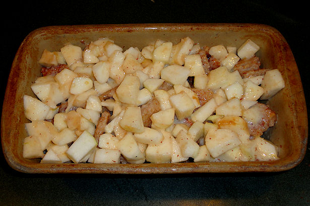 Apple Bread Pudding Recipe - Add Egg Mixture