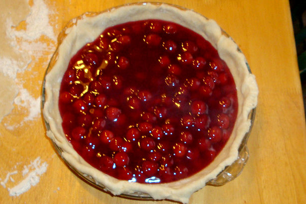 Best Cherry Pie Recipe - Filling in Crust