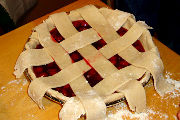 Best Cherry Pie Recipe - Lattice Top Done