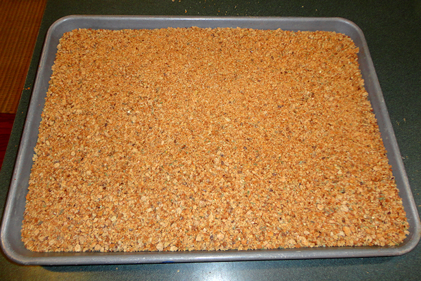 Italian Seasoned Bread Crumbs - Cooling