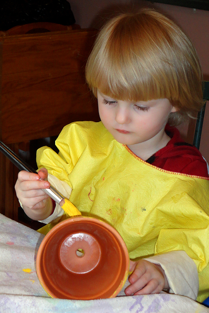 Painted Flower Pots for Mother's Day - Love Bug Painting