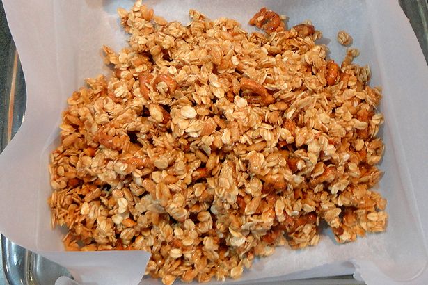 Homemade Granola Bars - Turn into Pan