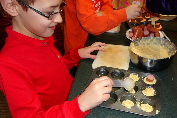 Mini Corndog Muffins - Assemble the Muffins