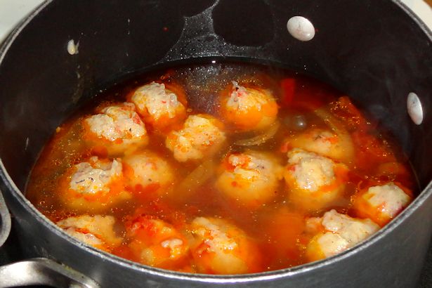 Shrimp Ball Soup in Pot