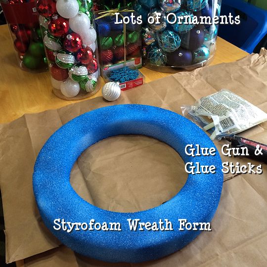 How to Make an Ornament Wreath - Supplies