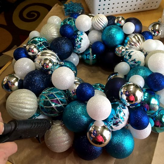 How to Make an Ornament Wreath - Still Filling In