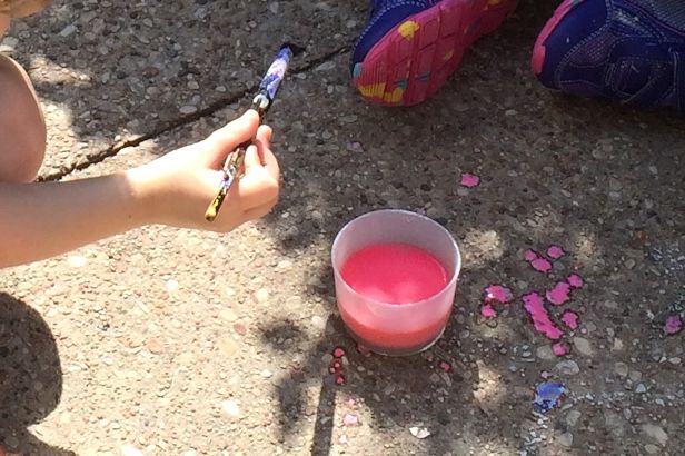 Make Sidewalk Chalk Paint - Paint Splatters