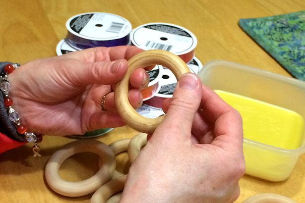 Make Waldorf Hand Kite - Finishing the Wood Rings