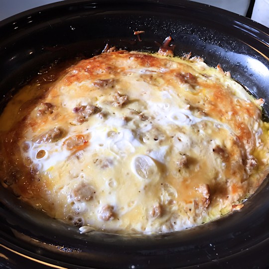 Easy Crock Pot Breakfast Casserole Recipe - Done