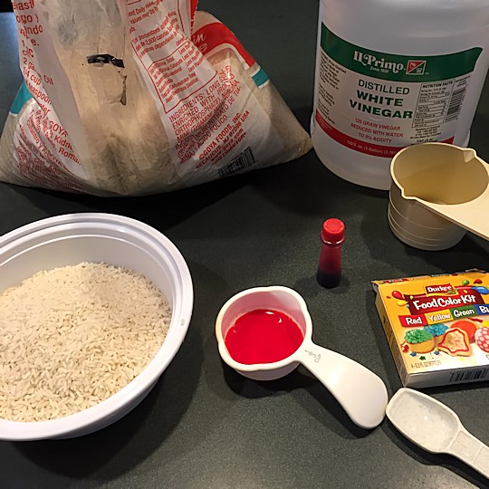 Edible Colored Rice for the Sensory Table - Ingredients