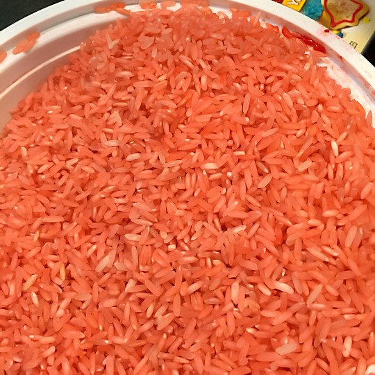 Edible Colored Rice for the Sensory Table - Darker Rice