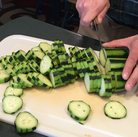 Healthy Chicken Salad Recipe - Sliced Cucumbers