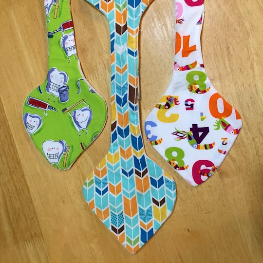 Natural Wood Teether - Three Fabric Sections