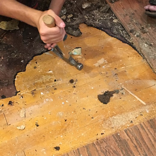 Floor Day One - Tearing off the Tiles