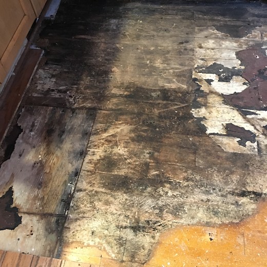 Floor Day One - Water Damaged Floor