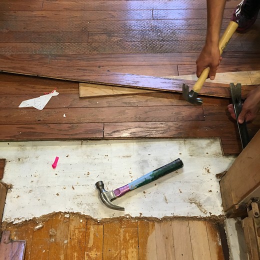 Floor Redo Day Four - Starting on the Dining Room