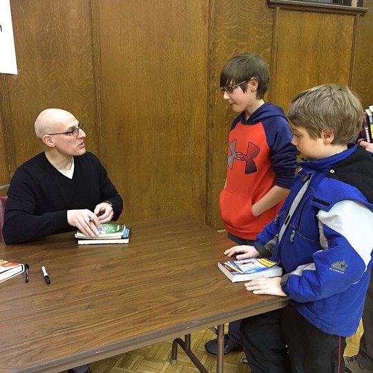 Gordon Korman - Boys Getting Books Signed