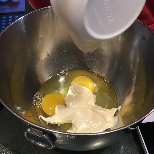Mrs. Duvall's Crab Cake Recipe - Mix Egg & Mayo