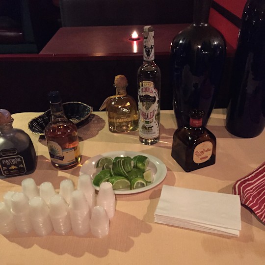 Solea Tequila Dinner February 2015 - Tequila Table