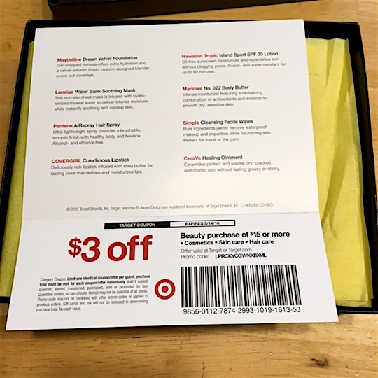 Target Beauty Box April 2016