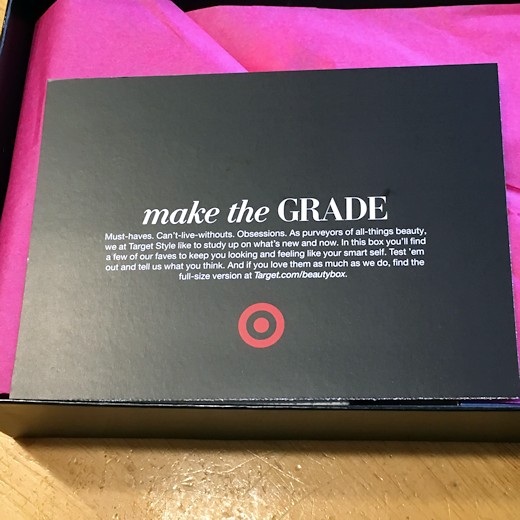 Target Beauty Box August 2016 - Intro Card